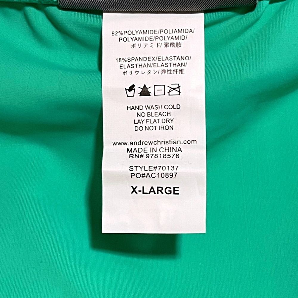 Andrew Christian XL (35-38) Green Almost Naked Swim Brief O-Ring 70137 NWT - Picture 8 of 10